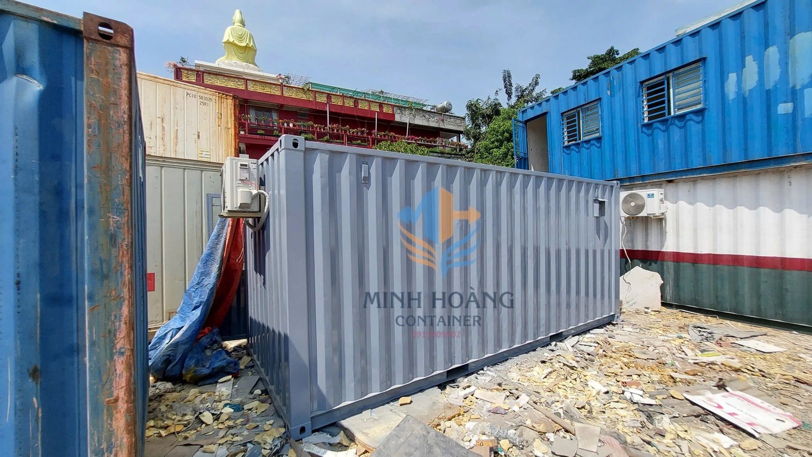 Container Văn Phòng 20 Feet Xám Hiện Đại
